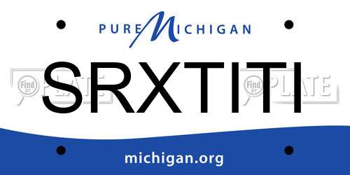 SRXTITI Michigan License Plate