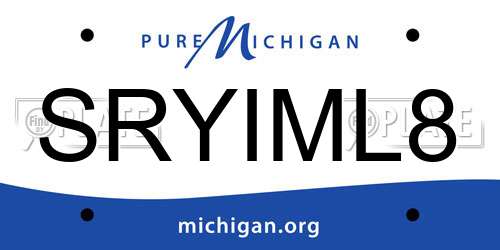 SRYIML8 Michigan License Plate