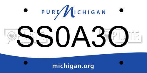 SS0A3O Michigan License Plate