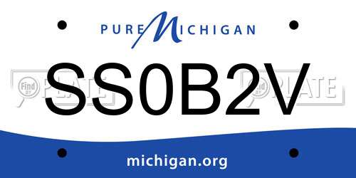 SS0B2V Michigan License Plate