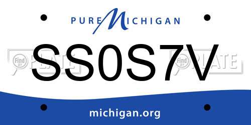 SS0S7V Michigan License Plate