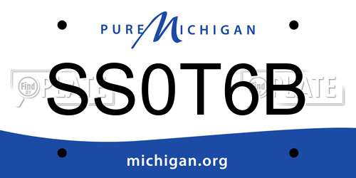 SS0T6B Michigan License Plate