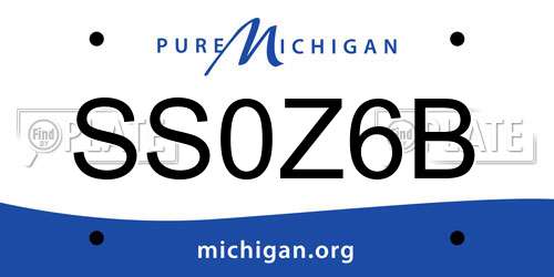 SS0Z6B Michigan License Plate