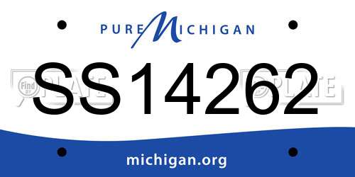 SS14262 Michigan License Plate