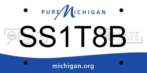 SS1T8B Michigan License Plate