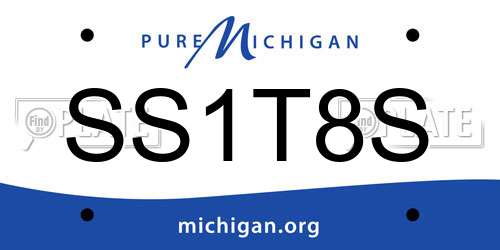SS1T8S Michigan License Plate