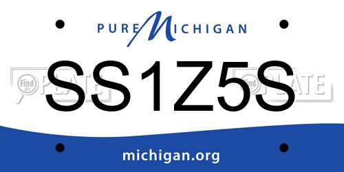 SS1Z5S Michigan License Plate