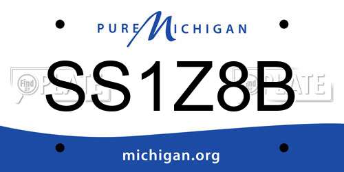 SS1Z8B Michigan License Plate