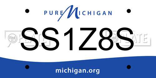 SS1Z8S Michigan License Plate