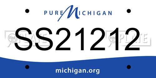 SS21212 Michigan License Plate