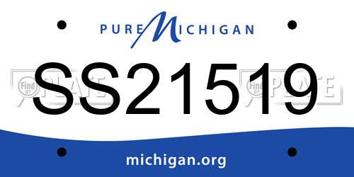 SS21519 Michigan License Plate