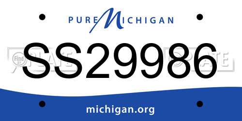 SS29986 Michigan License Plate