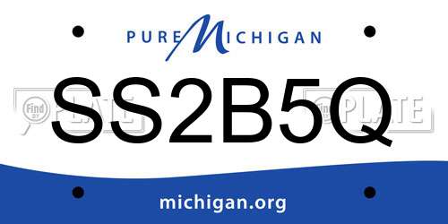 SS2B5Q Michigan License Plate