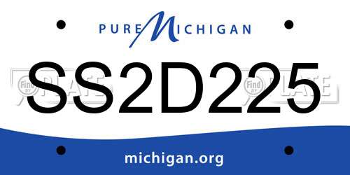 SS2D225 Michigan License Plate