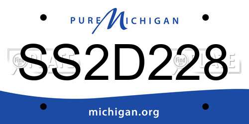 SS2D228 Michigan License Plate