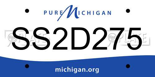 SS2D275 Michigan License Plate