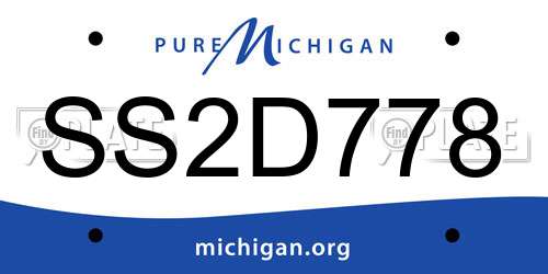 SS2D778 Michigan License Plate