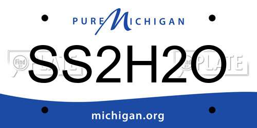 SS2H2O Michigan License Plate