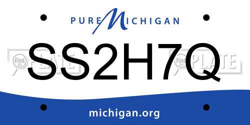 SS2H7Q Michigan License Plate