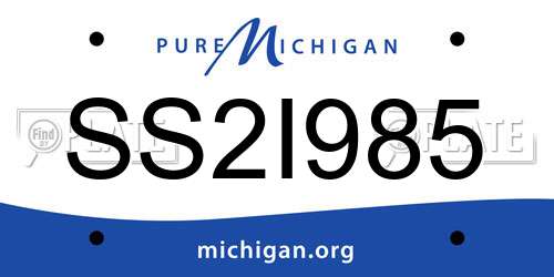 SS2I985 Michigan License Plate