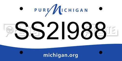 SS2I988 Michigan License Plate