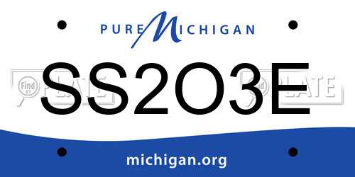 SS2O3E Michigan License Plate