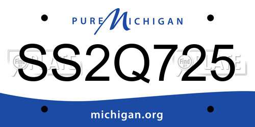 SS2Q725 Michigan License Plate