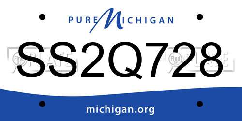 SS2Q728 Michigan License Plate