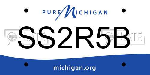 SS2R5B Michigan License Plate