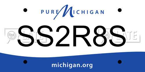 SS2R8S Michigan License Plate