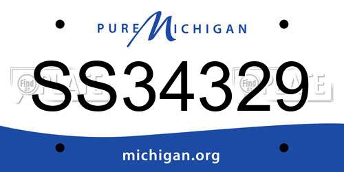 SS34329 Michigan License Plate