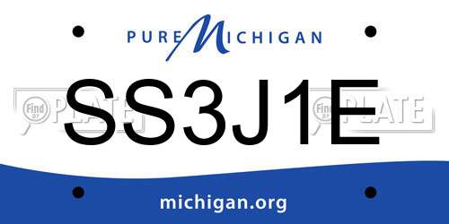 SS3J1E Michigan License Plate