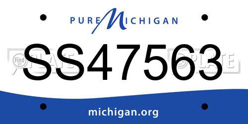SS47563 Michigan License Plate