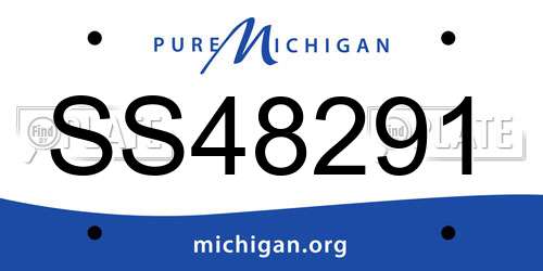 SS48291 Michigan License Plate