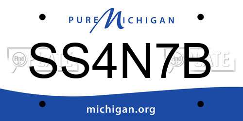 SS4N7B Michigan License Plate