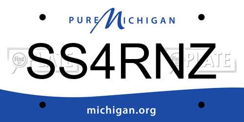 SS4RNZ Michigan License Plate