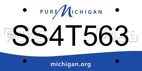 SS4T563 Michigan License Plate