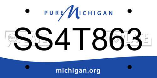SS4T863 Michigan License Plate