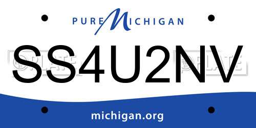SS4U2NV Michigan License Plate