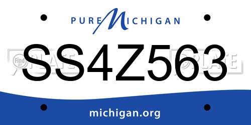 SS4Z563 Michigan License Plate