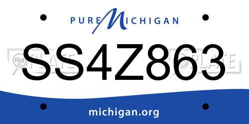 SS4Z863 Michigan License Plate