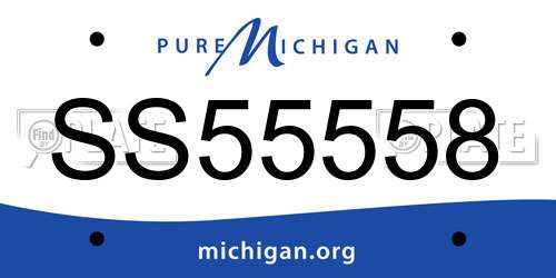 SS55558 Michigan License Plate