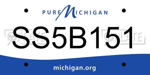 SS5B151 Michigan License Plate