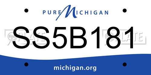 SS5B181 Michigan License Plate