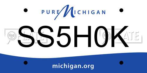 SS5H0K Michigan License Plate