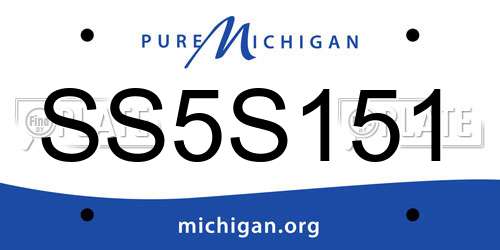 SS5S151 Michigan License Plate