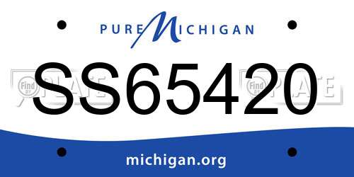 SS65420 Michigan License Plate