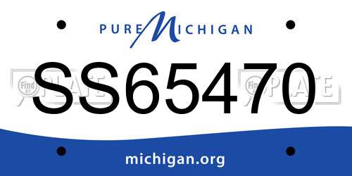 SS65470 Michigan License Plate