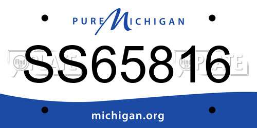SS65816 Michigan License Plate