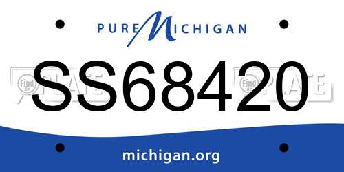 SS68420 Michigan License Plate